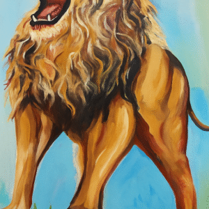 The Roar- Lion Painting (24*14)