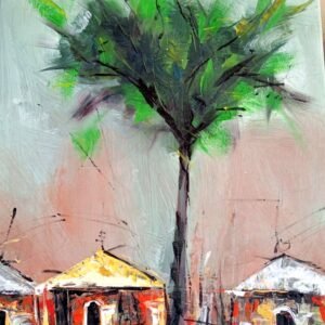Beneath the Tall Tree – Rustic Abstract Painting
